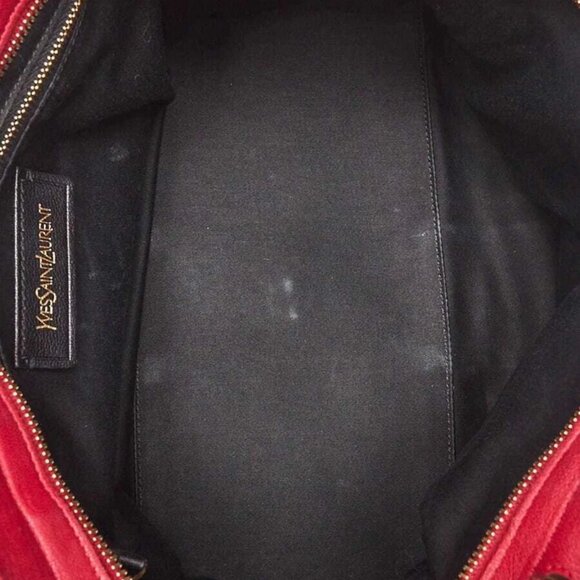 Yves Saint Laurent Red Calfskin Leather Small Cabas ChYc Bag - Picture 10 of 12